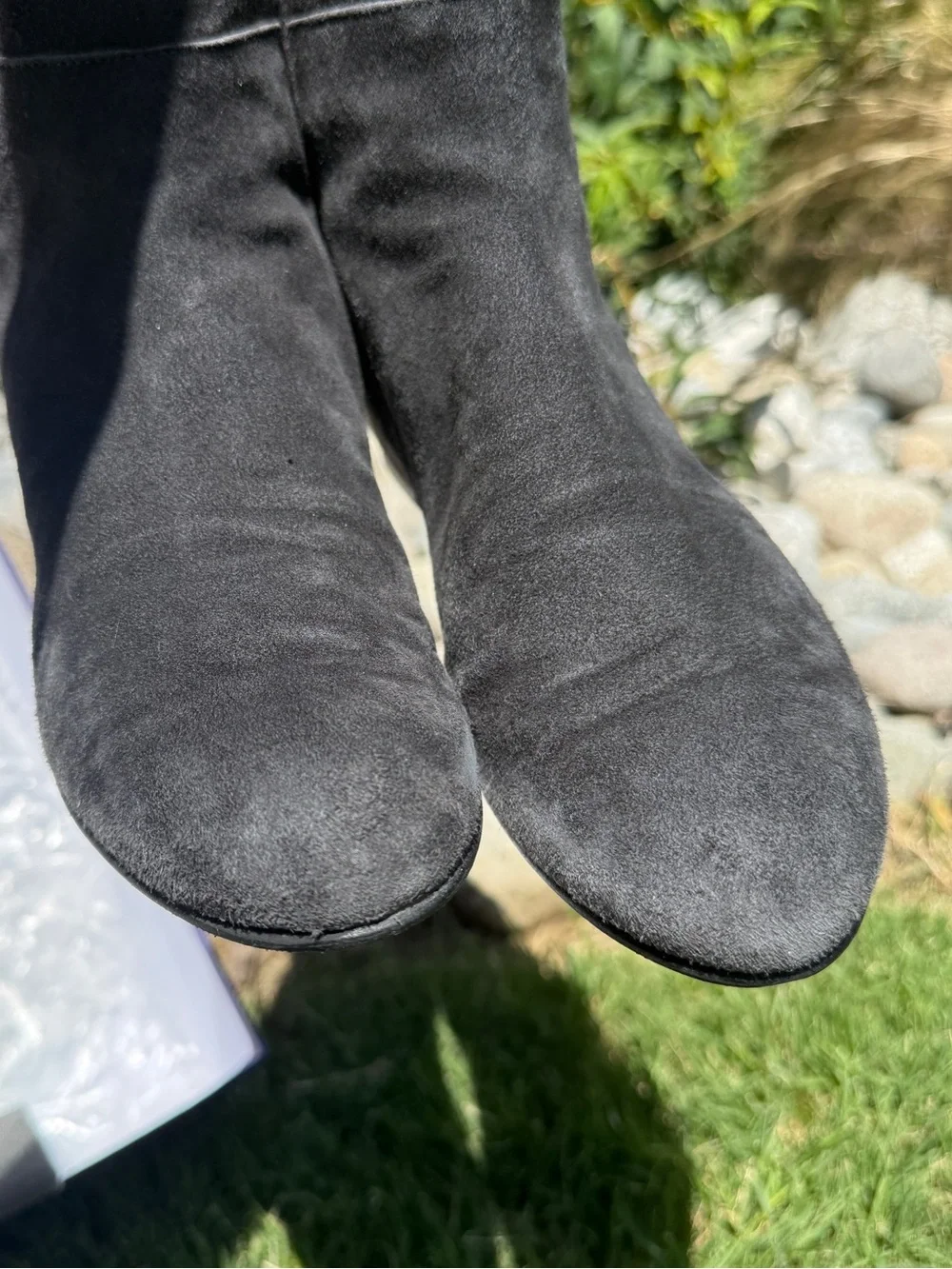 Stuart Weitzman Elf Over Knee Boots Anthracite Suede Flat Women’s 7.5 Spain